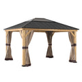 Curtains for Cedar Wood Gazebo 393cm x 452cm - open