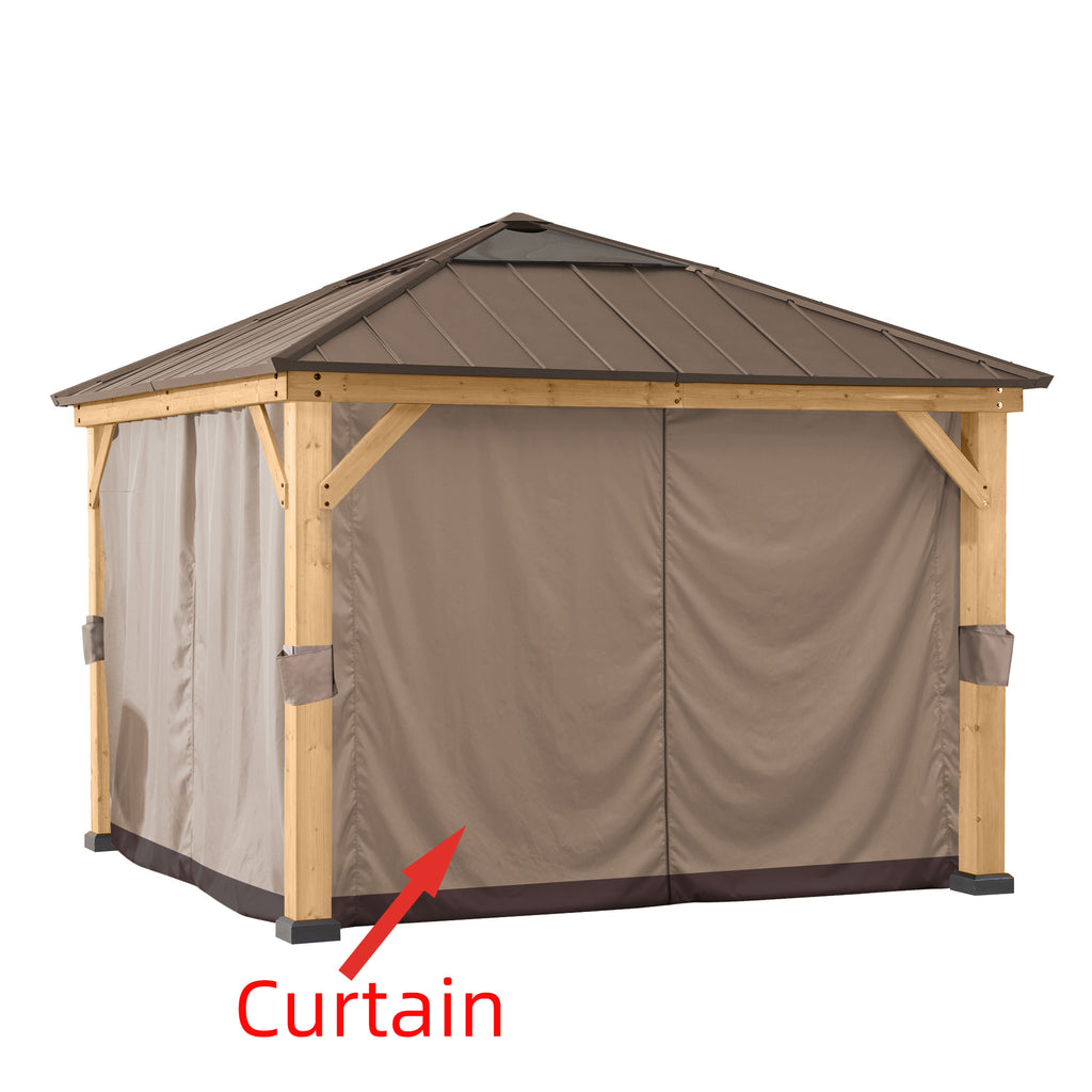 Curtains for Cedar Wood Gazebo 273cm x 273cm - closed
