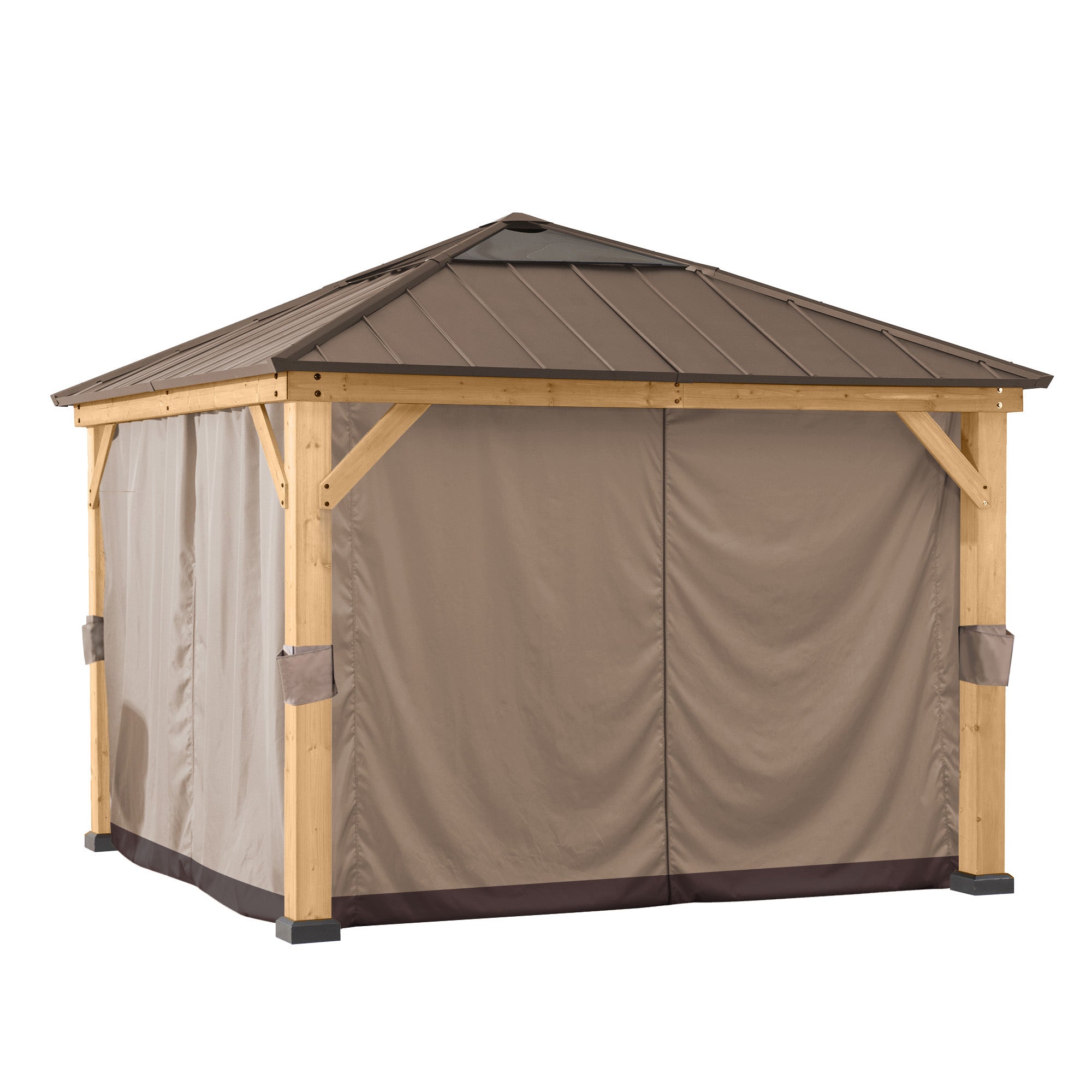 Curtains for Cedar Wood Gazebo 273cm x 273cm - closed