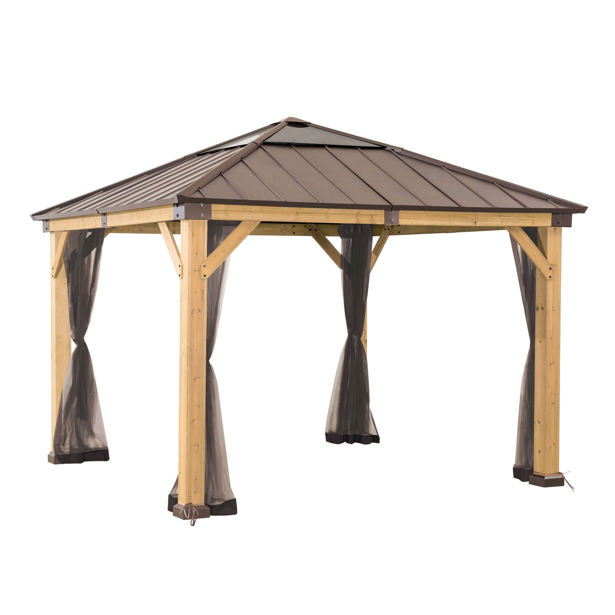 Nets for Cedar Wood Gazebo 336cm x 394cm - open