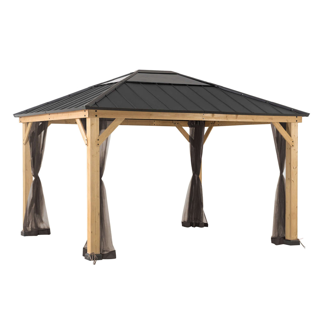Nets for Cedar Wood Gazebo 393cm x 452cm - open
