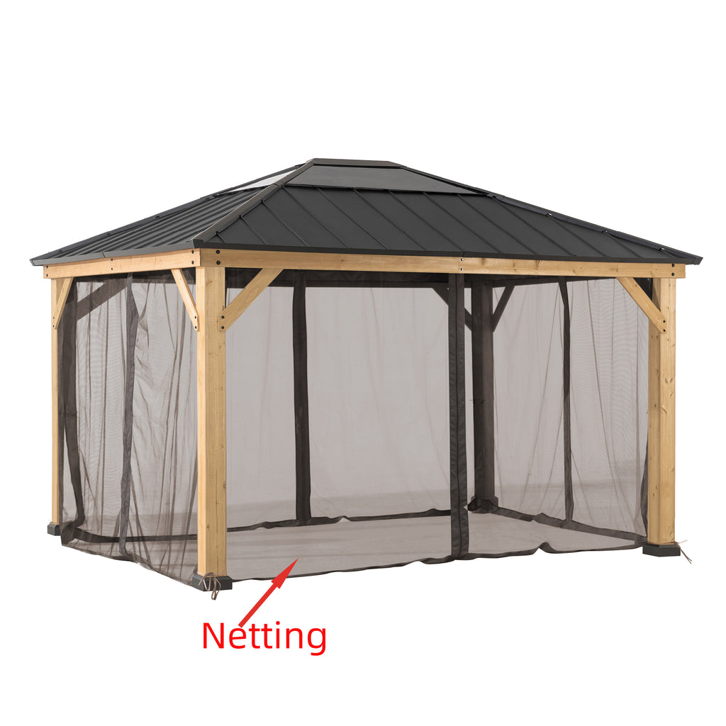 Nets for Cedar Wood Gazebo 393cm x 452cm - closed