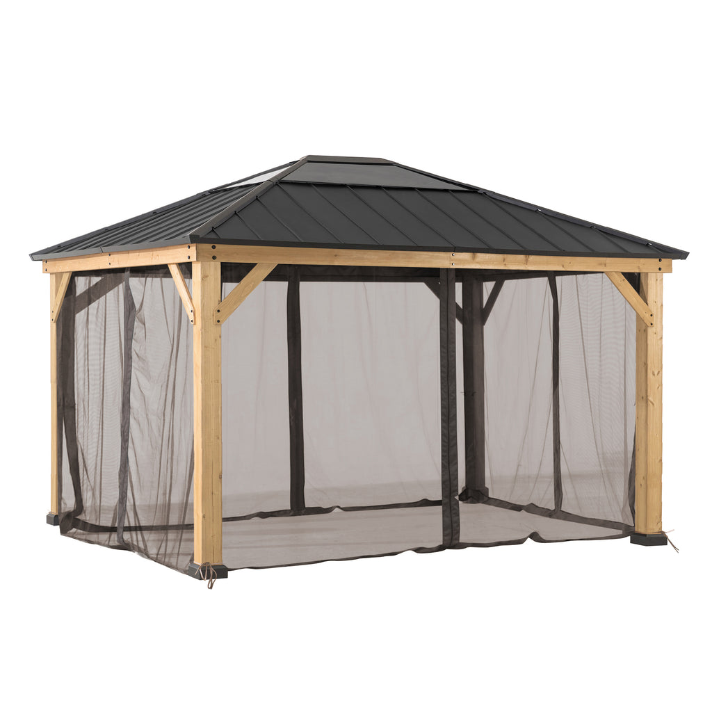 Nets for Cedar Wood Gazebo 393cm x 452cm - closed
