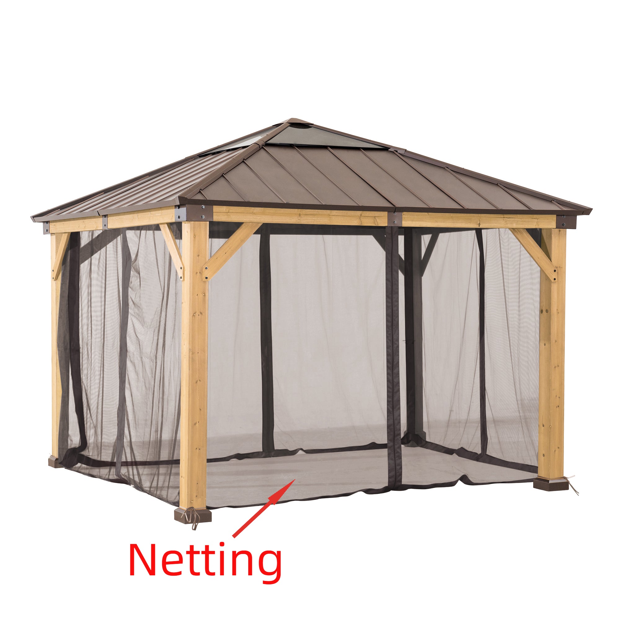 Nets for Cedar Wood Gazebo 273cm x 273cm - closed