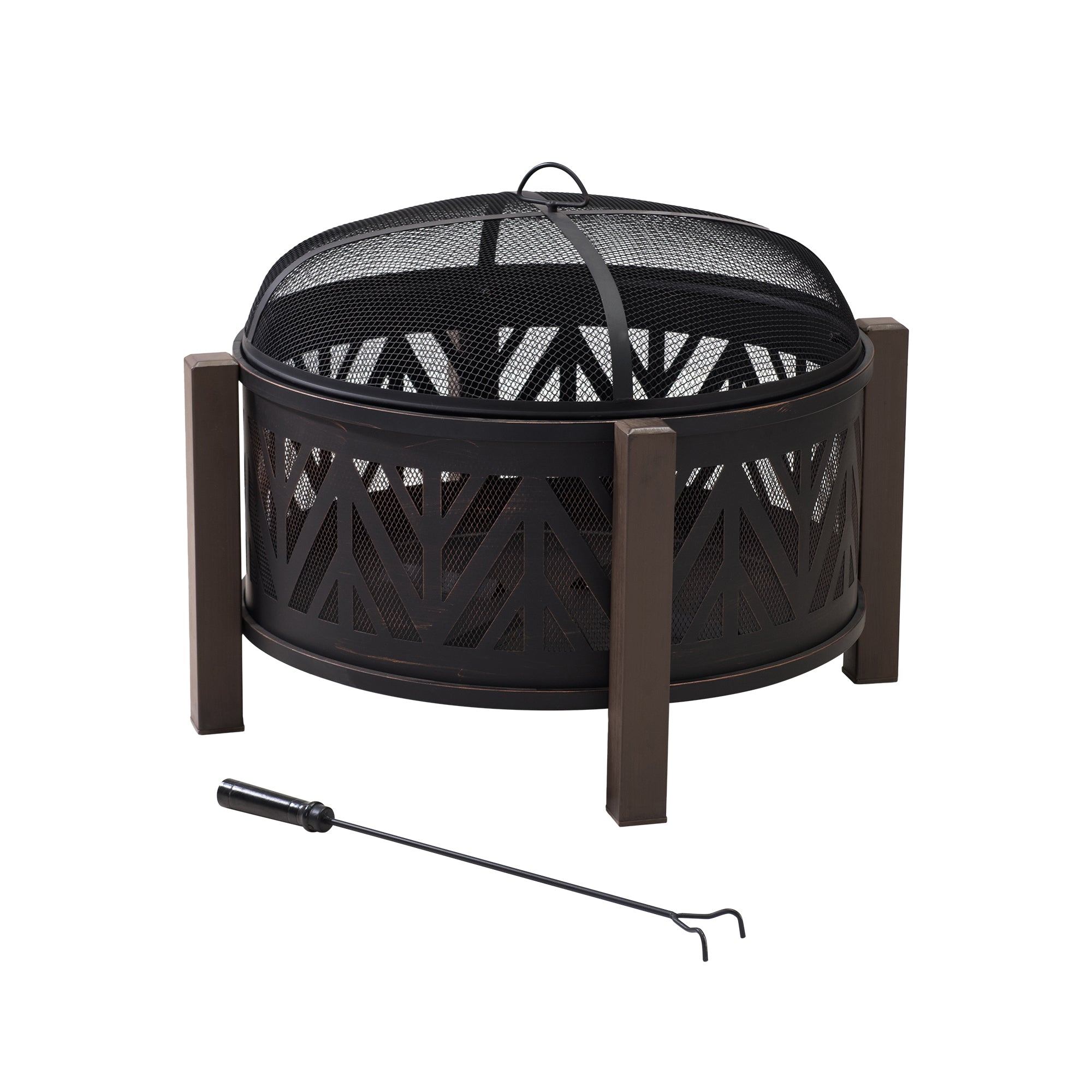 BROMO XL Steel Black Fire Bowl - full view