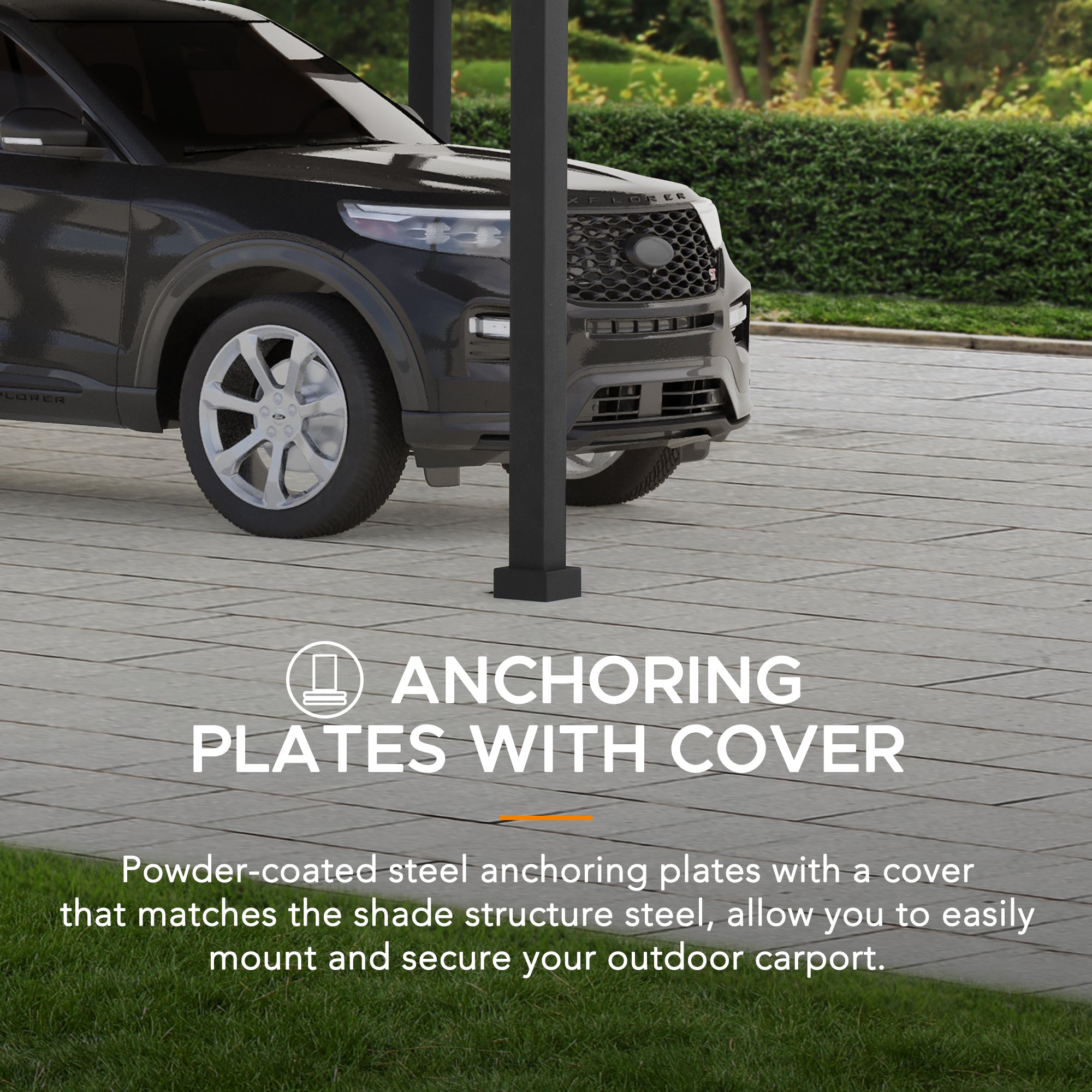 EIGER 367cm x 610cm Gray Steel Carport with Steel Hardtop - carport per familia