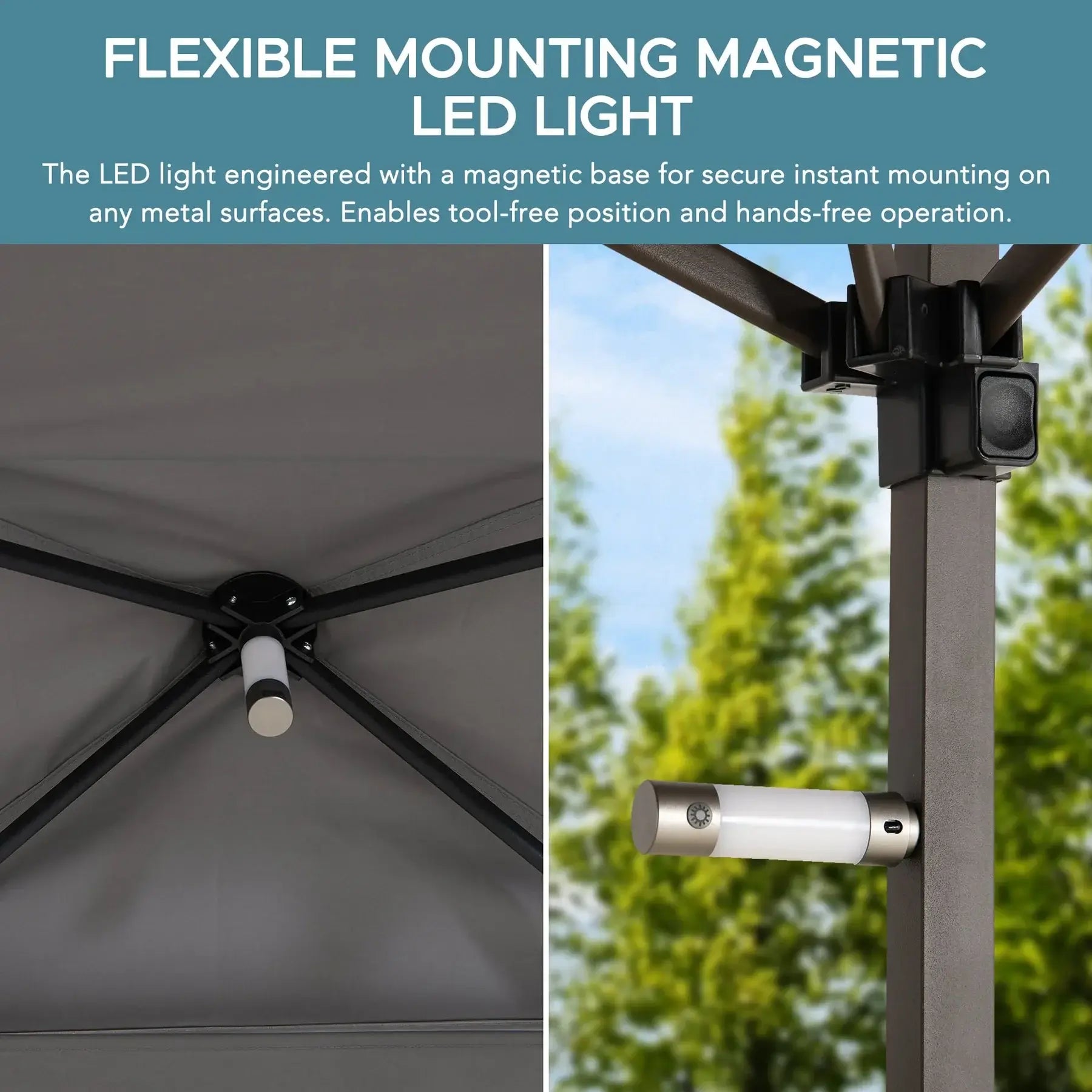 CINTO 256cm x 160cm Grey Steel Grill Gazebo with LED Light