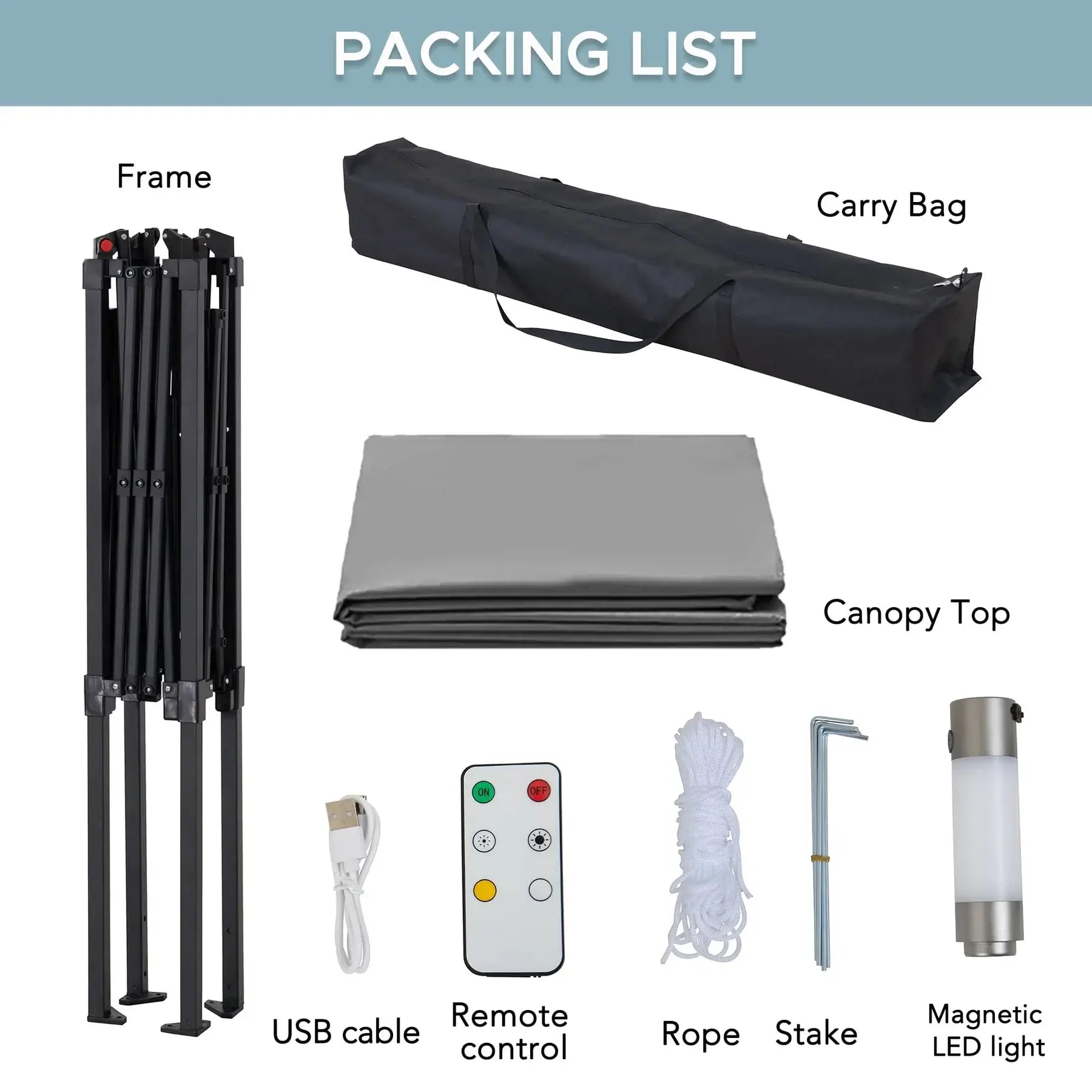 CINTO 256cm x 160cm Grey Steel Grill Gazebo with LED Light