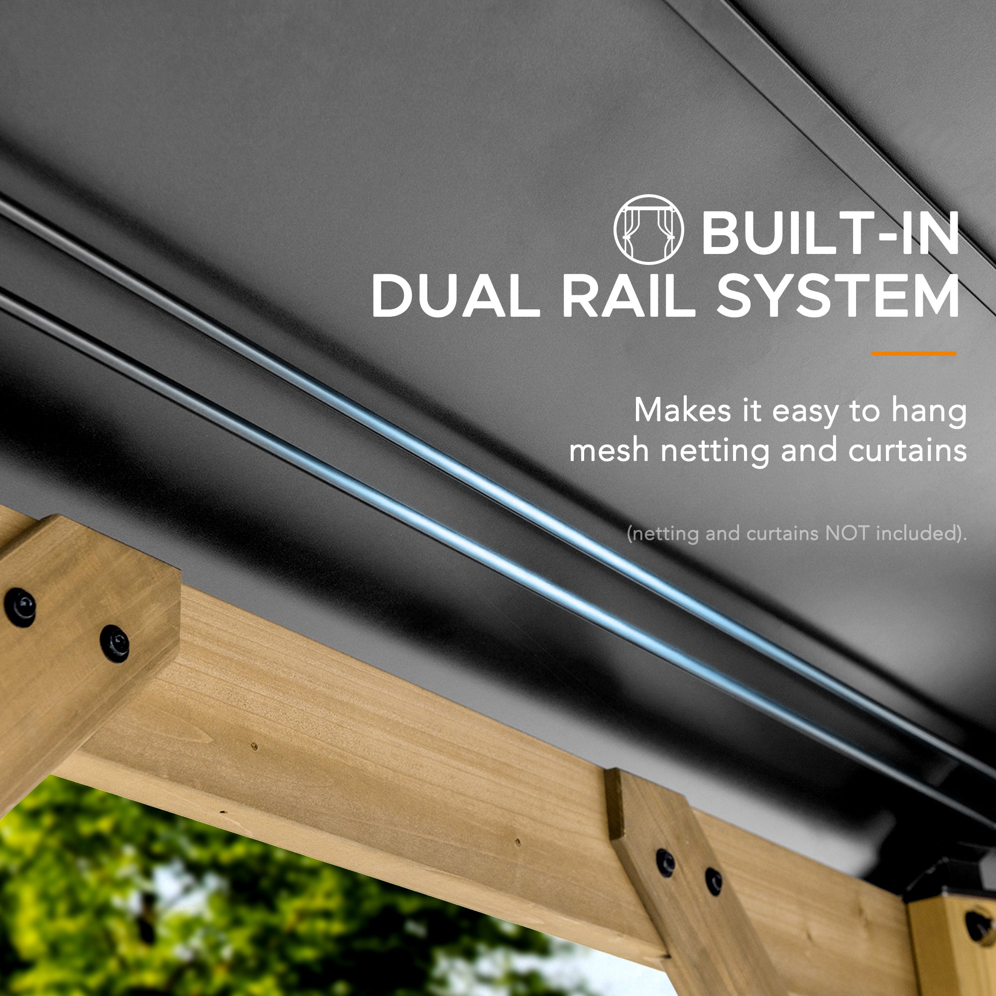 EGGI 395cm x 395cm Cedar Framed Octagon Gazebo with Anthracite Steel 2-tier Hardtop