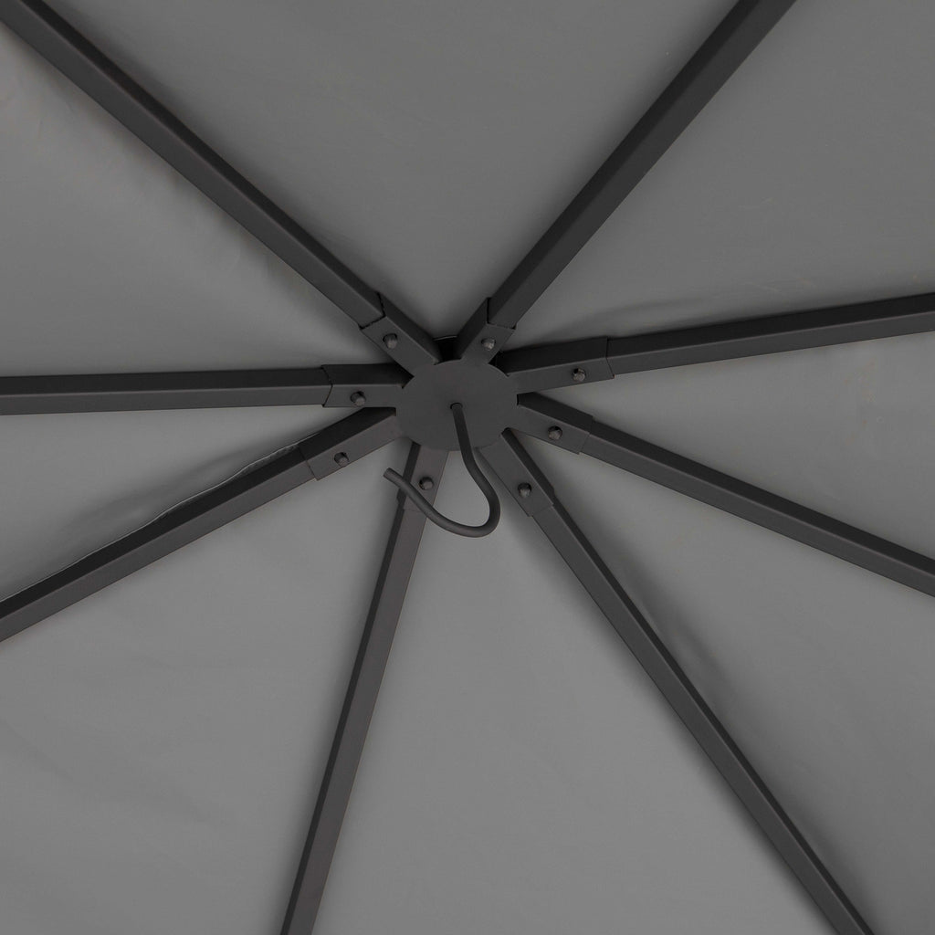 KABRU 220cm x 280cm Gray Hot Tub Canopy Gazebo - inside roof