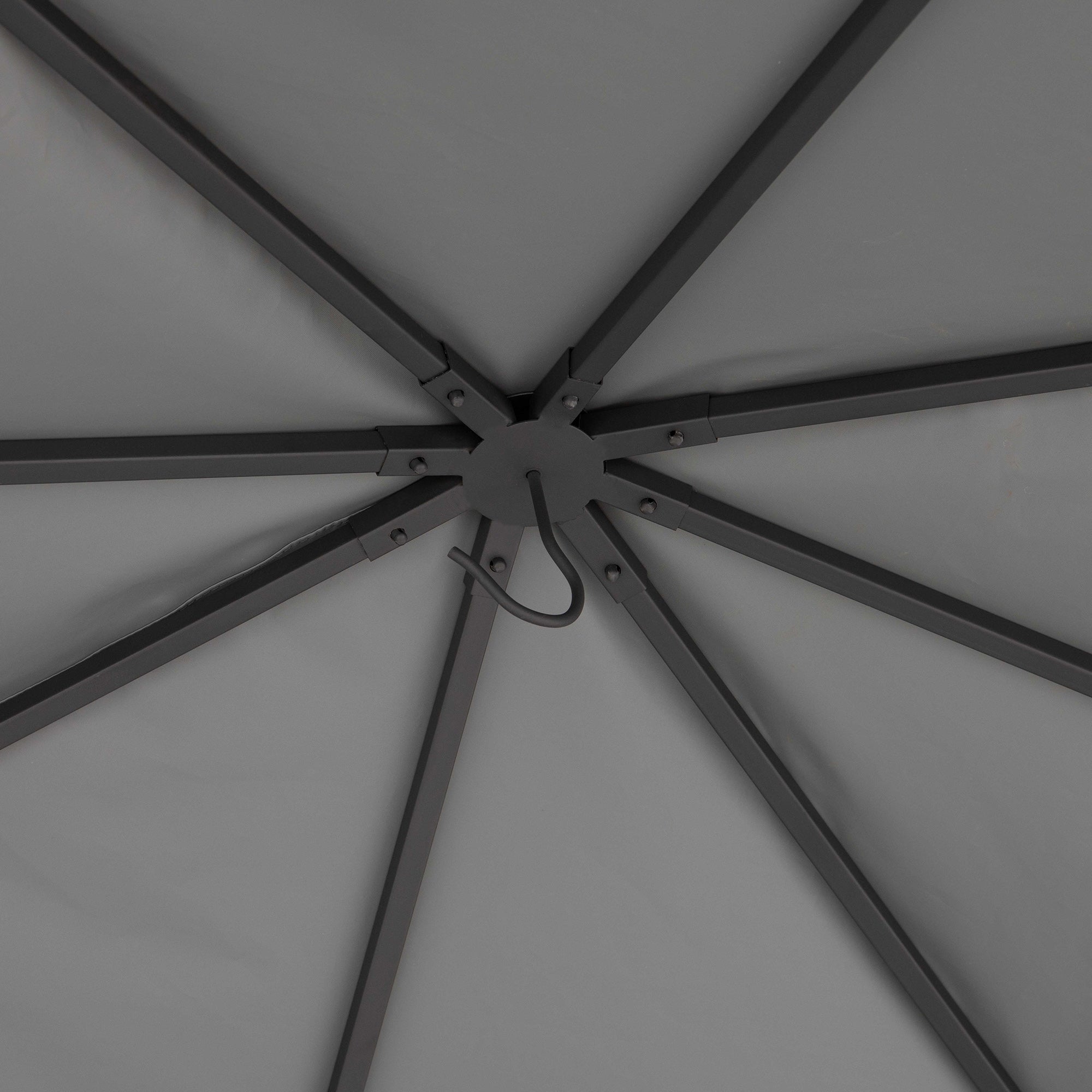 KABRU 220cm x 280cm Gray Hot Tub Canopy Gazebo - inside roof