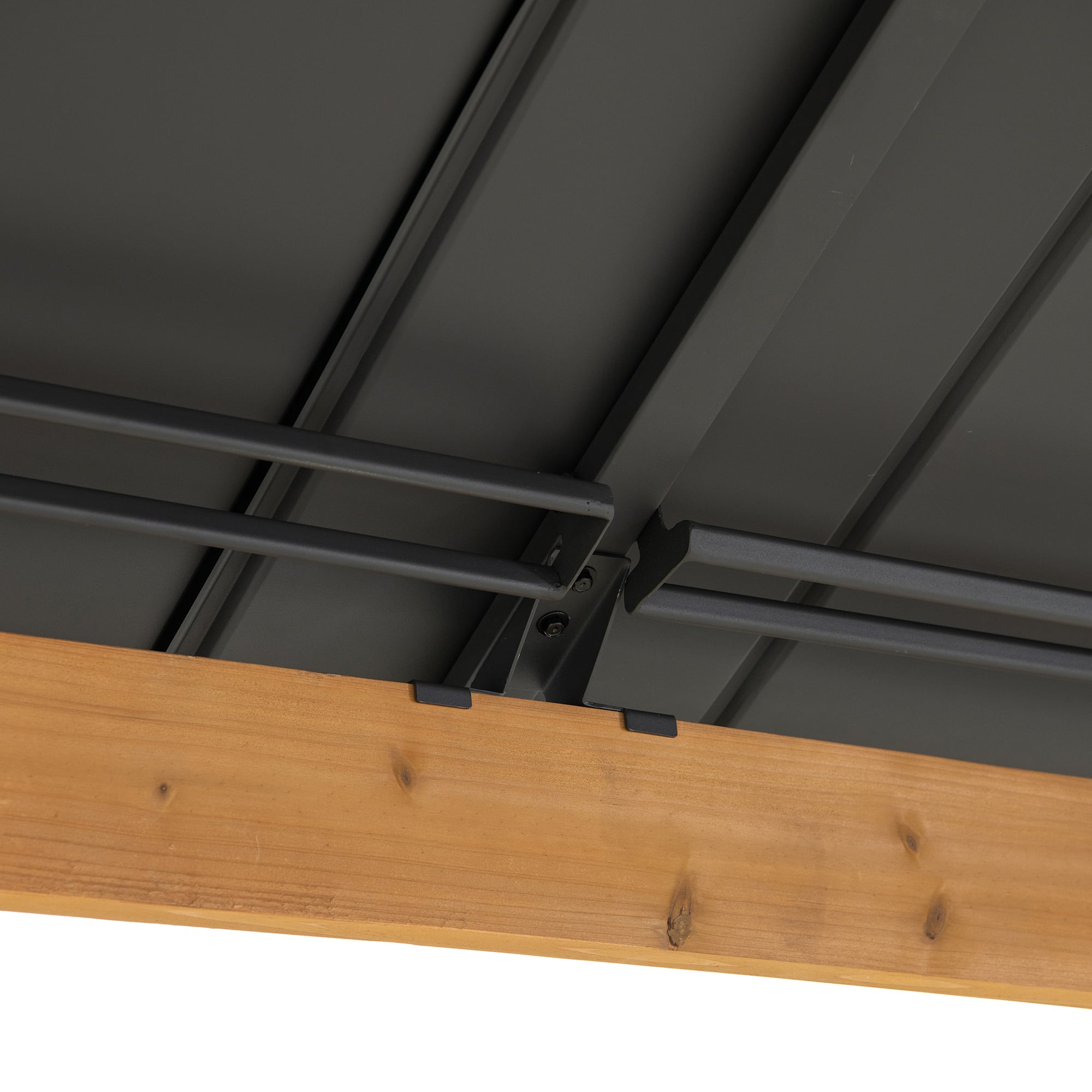 RIMO 450cm x 390cm Cedar Framed Gazebo with Anthracite Steel 2-tier Roof