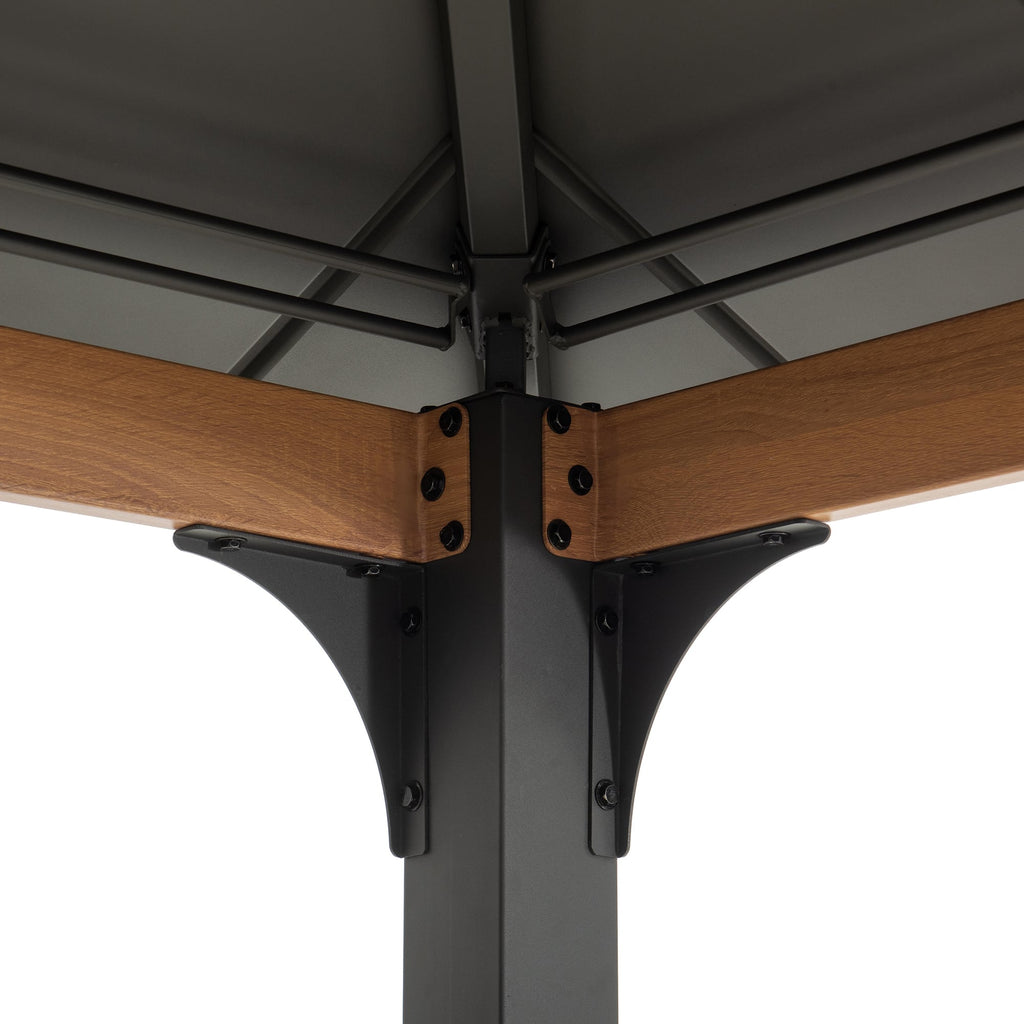 PASU 300cm x 300cm Steel Gazebo with 2-storey Rooftop - inside top corner