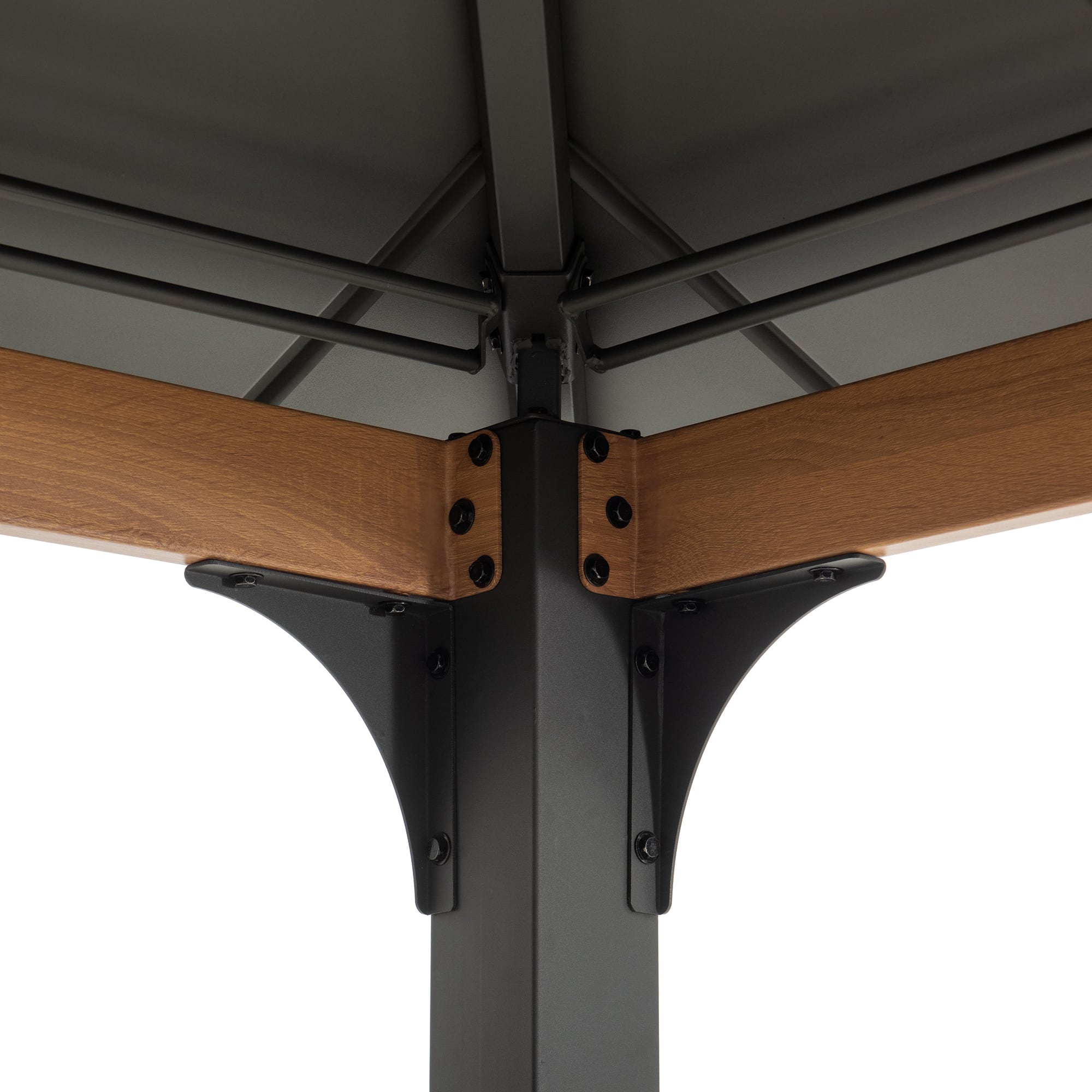 PASU 300cm x 300cm Steel Gazebo with 2-storey Rooftop - inside top corner