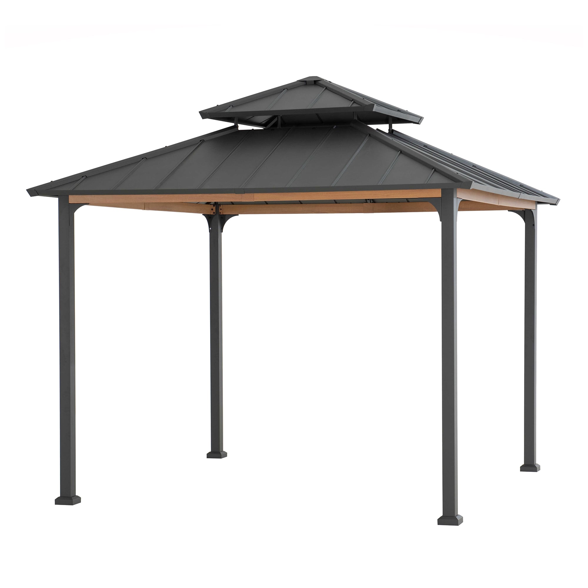 PASU 300cm x 300cm Steel Gazebo with 2-storey Rooftop - side