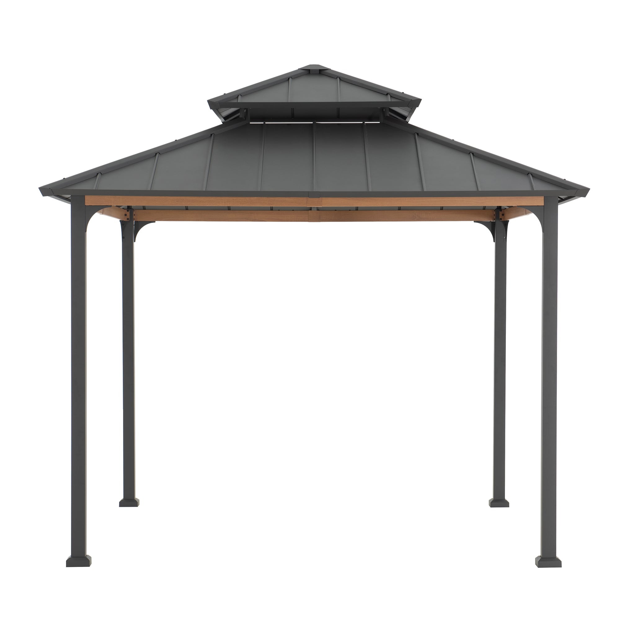 PASU 300cm x 300cm Steel Gazebo with 2-storey Rooftop - front