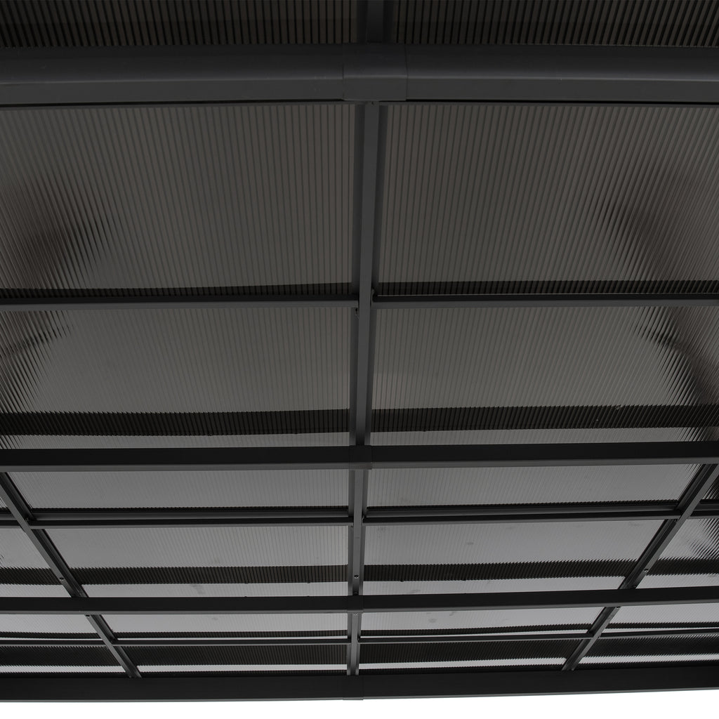 MEIJE 360cm x 300cm Wall-Mounted Steel Pergola