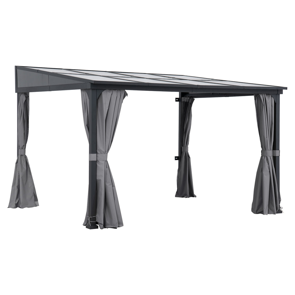 MEIJE 360cm x 300cm Wall-Mounted Steel Pergola