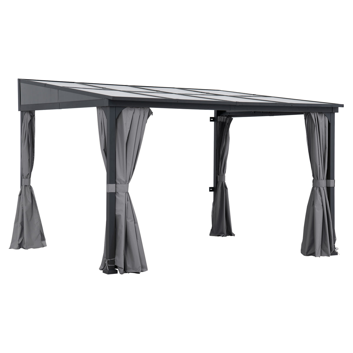 MEIJE 360cm x 300cm Wall-Mounted Steel Pergola