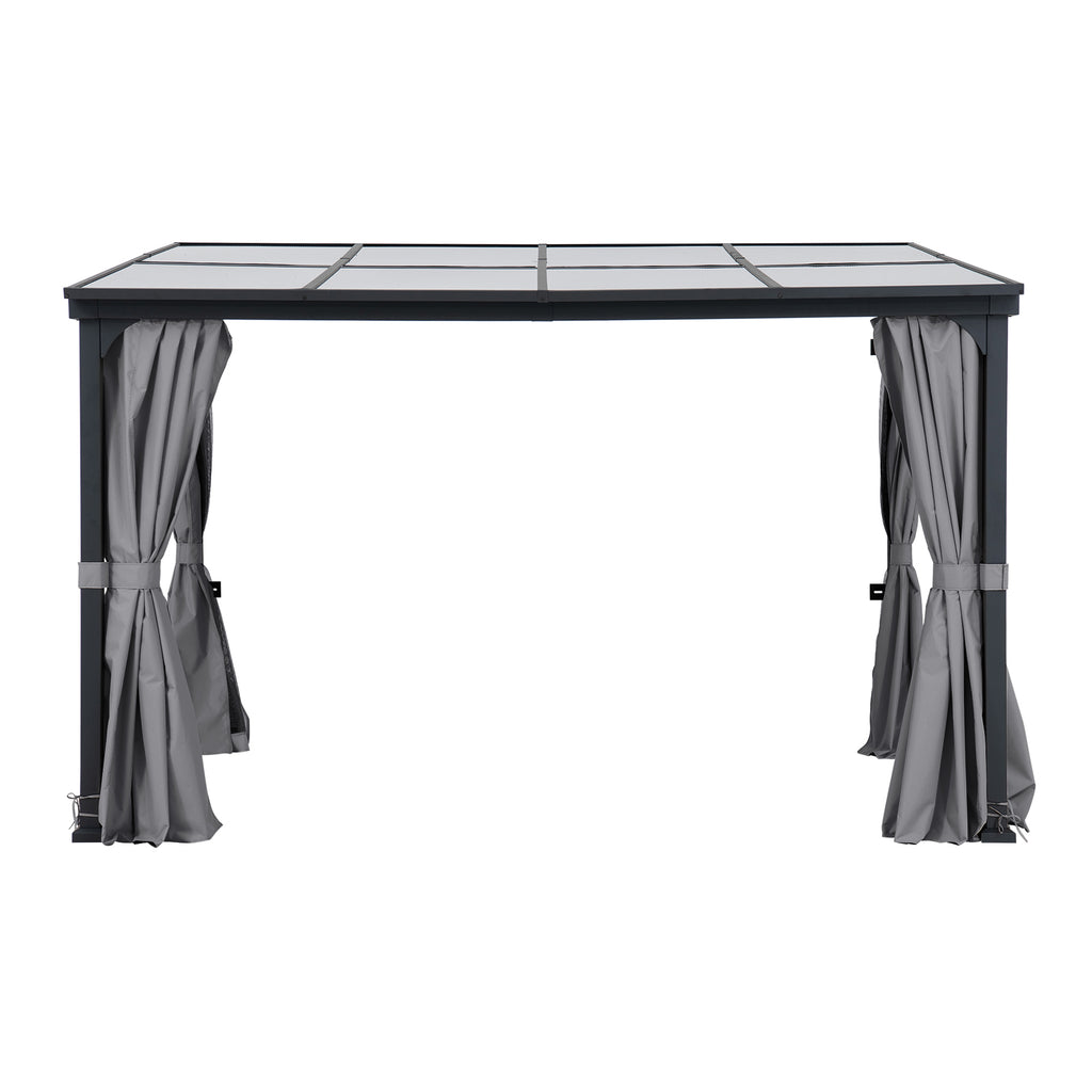 MEIJE 360cm x 300cm Wall-Mounted Steel Pergola