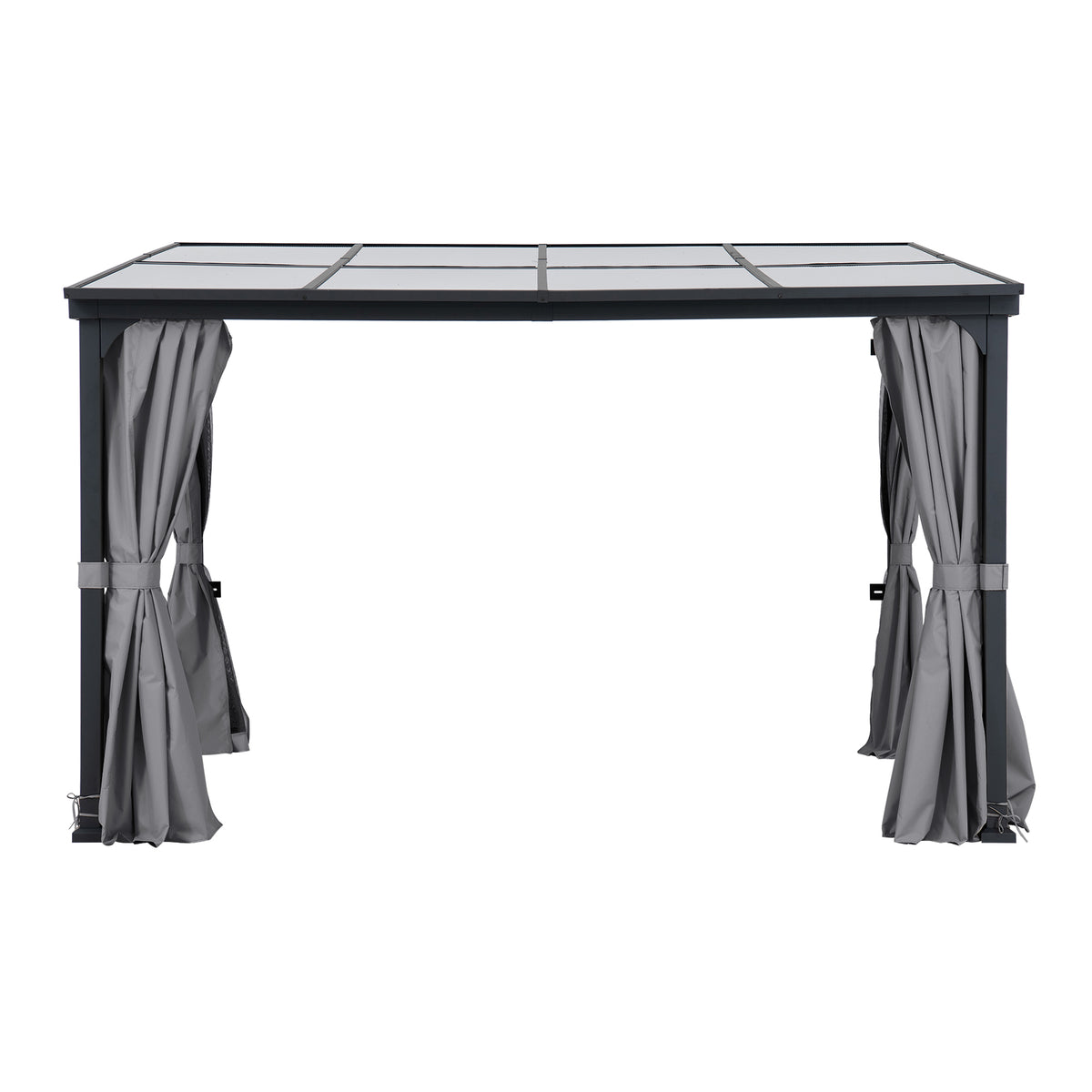 MEIJE 360cm x 300cm Wall-Mounted Steel Pergola