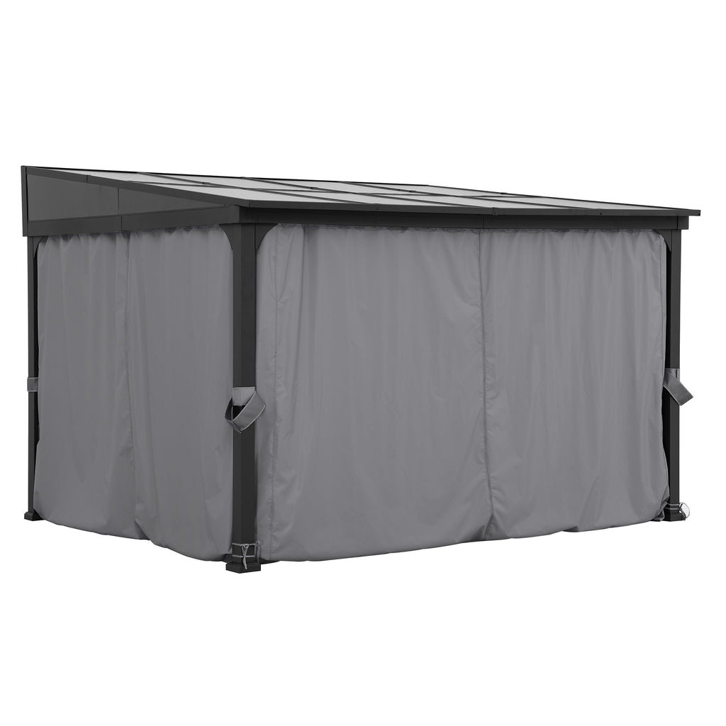 MEIJE 360cm x 300cm Wall-Mounted Steel Pergola