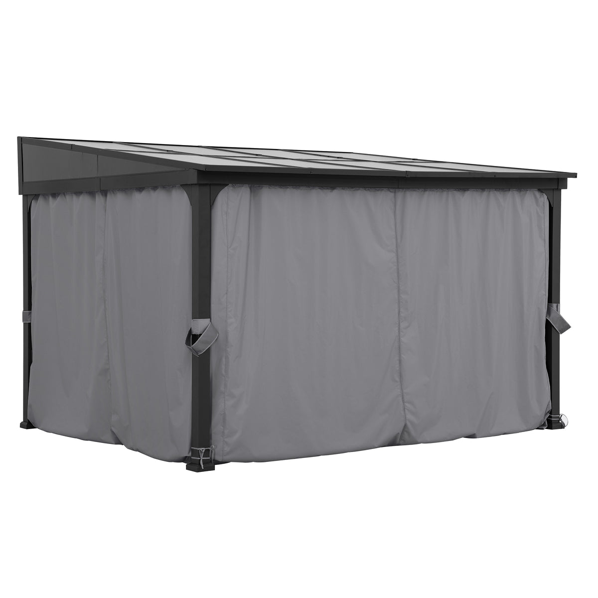 MEIJE 360cm x 300cm Wall-Mounted Steel Pergola