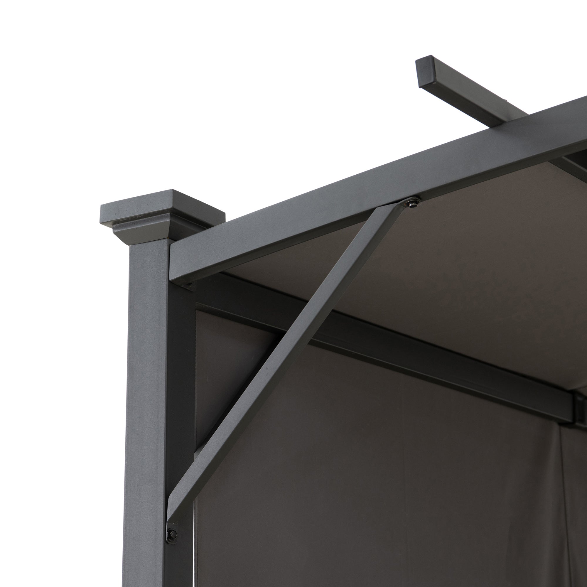 TITOV 270cm x 300cm Gray Fabric Hot Tub Pergola - pergola blinds