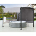 TITOV 270cm x 300cm Gray Fabric Hot Tub Pergola - spa pergola