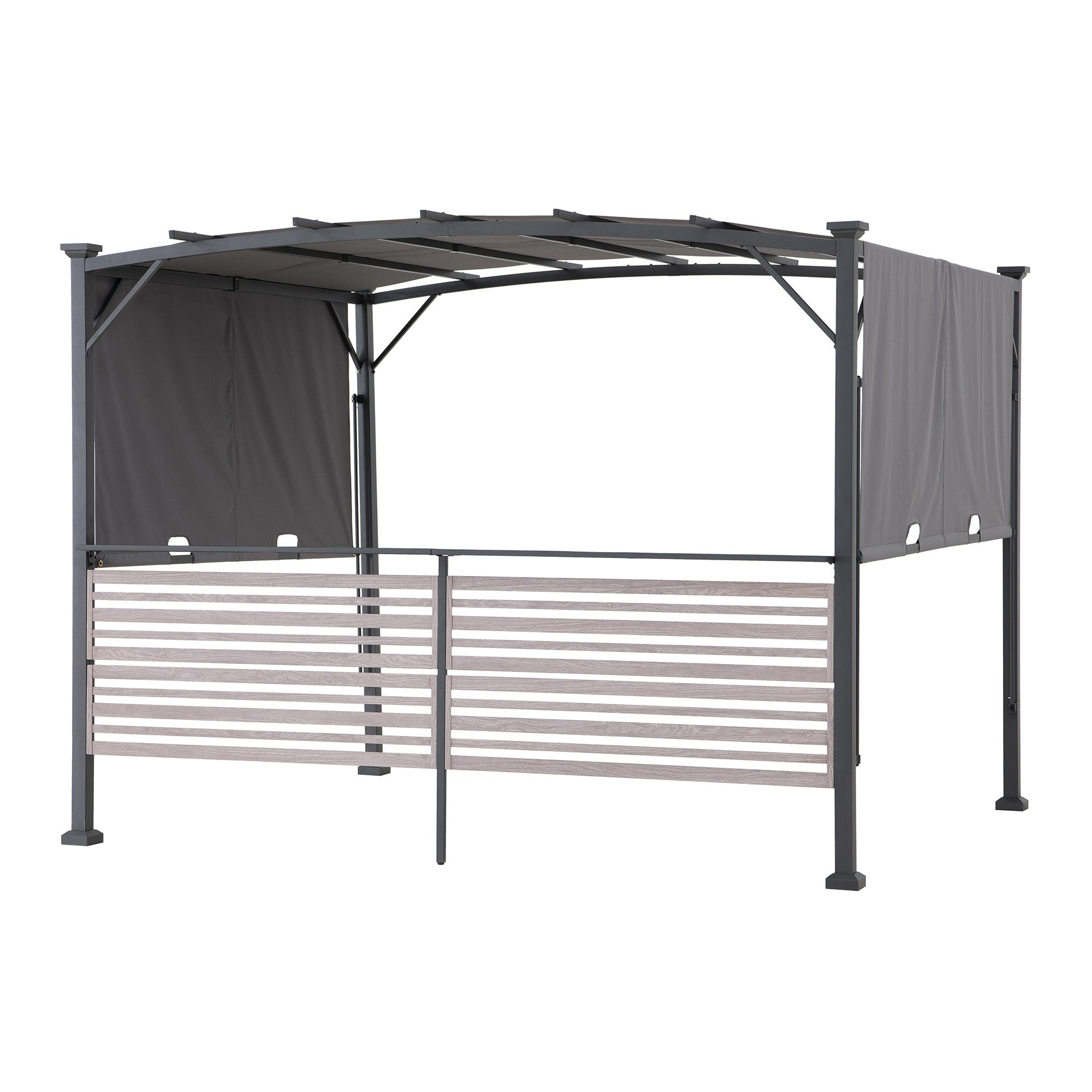 TITOV 270cm x 300cm Gray Fabric Hot Tub Pergola - pergola with screen