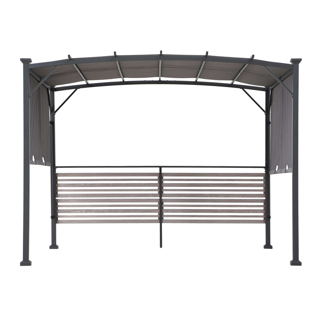 TITOV 270cm x 300cm Gray Fabric Hot Tub Pergola - pergola with curtains