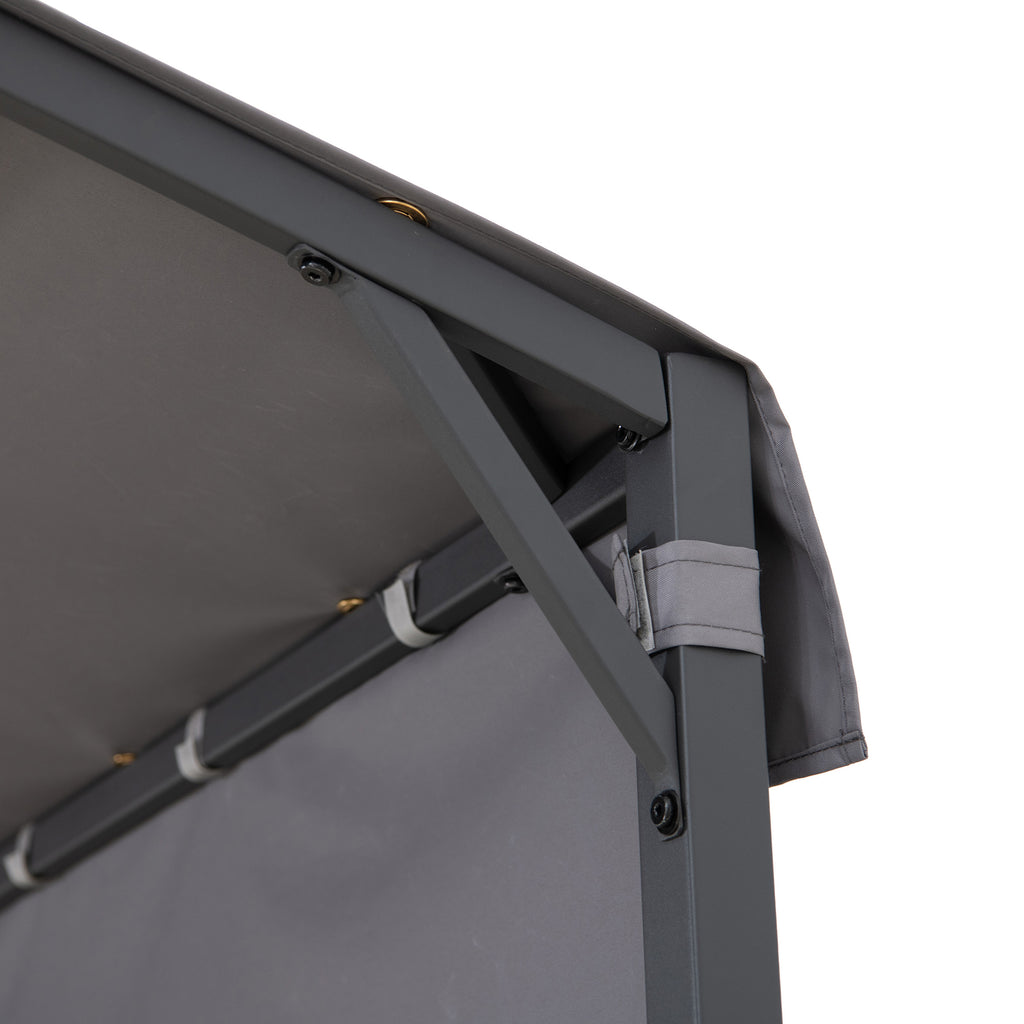 VODNO 220cm x 284cm Gray Fabric Hot Tub Pergola - pergola arad