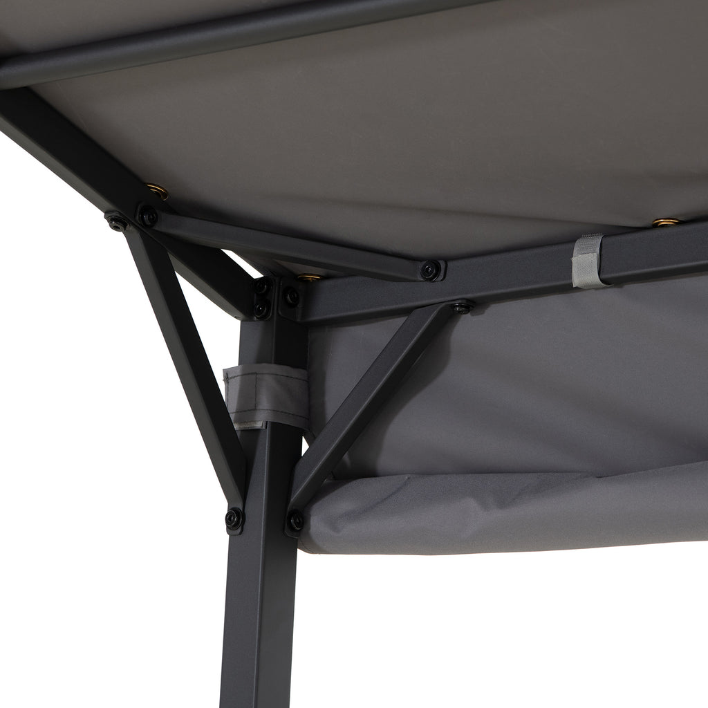 VODNO 220cm x 284cm Gray Fabric Hot Tub Pergola - pergola acoperita