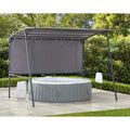 VODNO 220cm x 284cm Gray Fabric Hot Tub Pergola - spa pergola