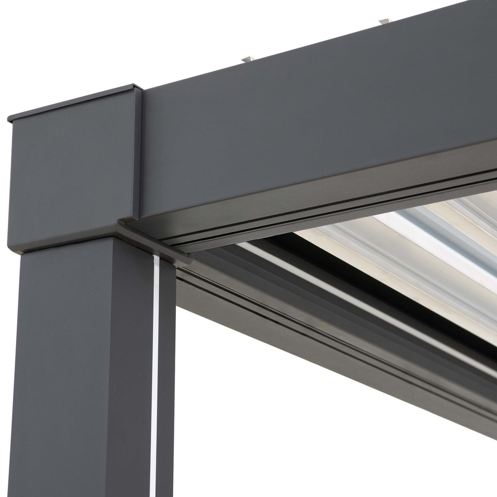 MATTERHORN 406cm x 306cm Steel Multi Pergola with LED Lights - pergola automata