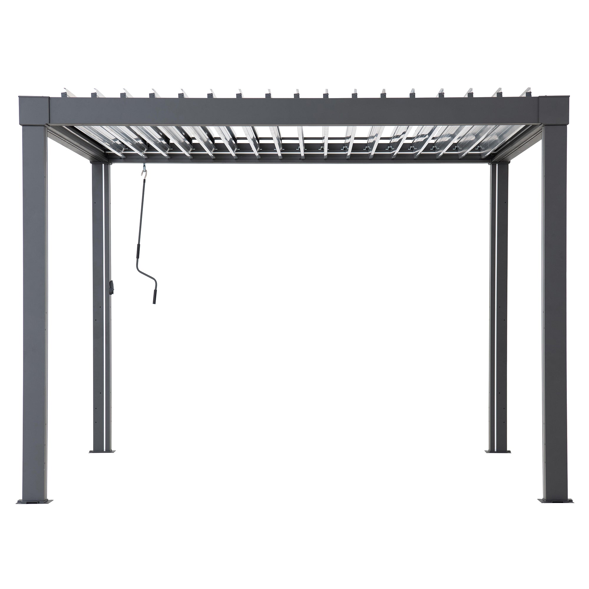 MATTERHORN 306cm x 306cm Steel Multi Pergola with LED Lights - pergola a lamelle