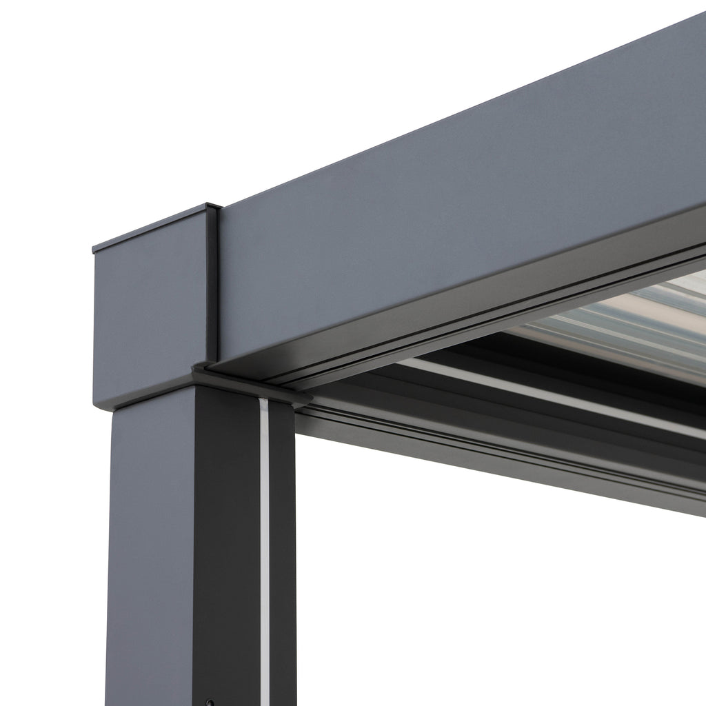 MATTERHORN 306cm x 306cm Steel Multi Pergola with LED Lights - pergola aluminum