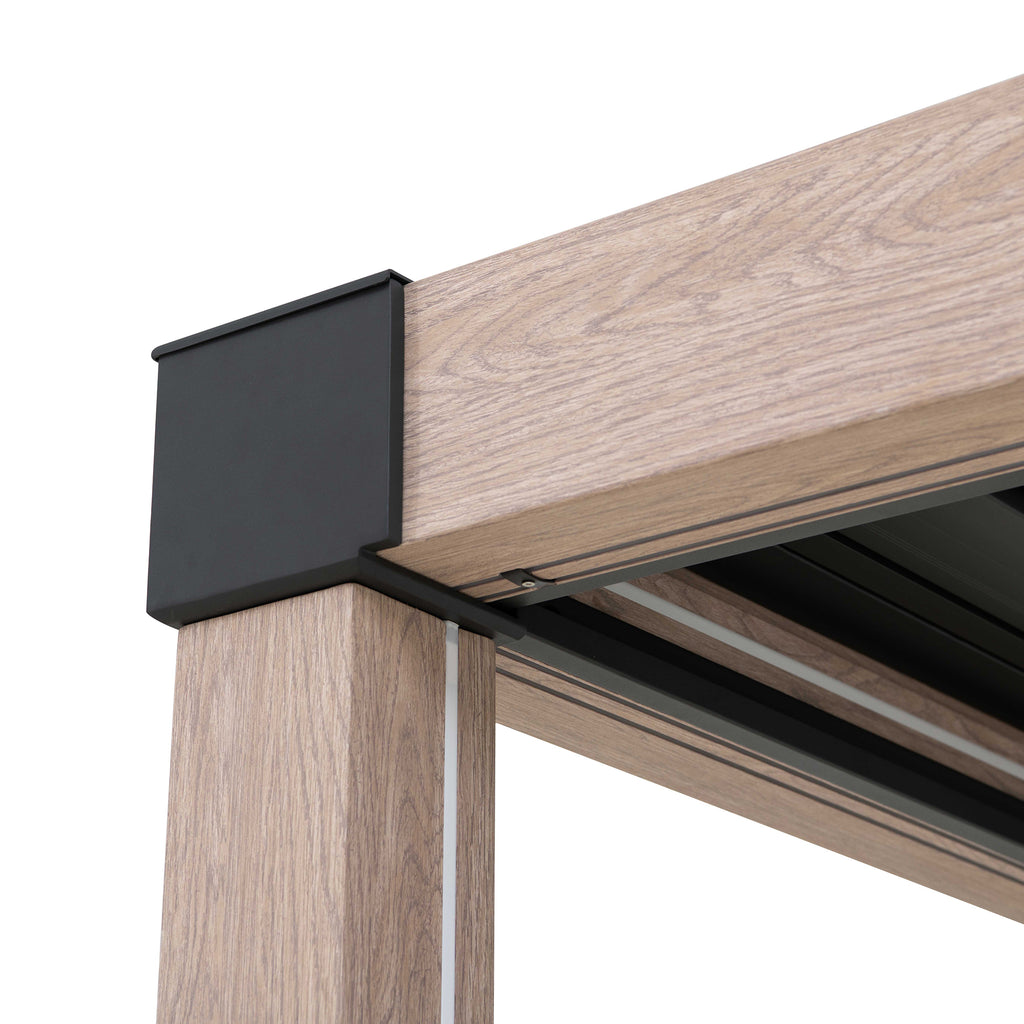 MATTERHORN 306cm x 306cm Beige Steel Multi Pergola with LED Lights