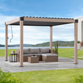 MATTERHORN 306cm x 306cm Beige Steel Multi Pergola with LED Lights - pergola 3x3