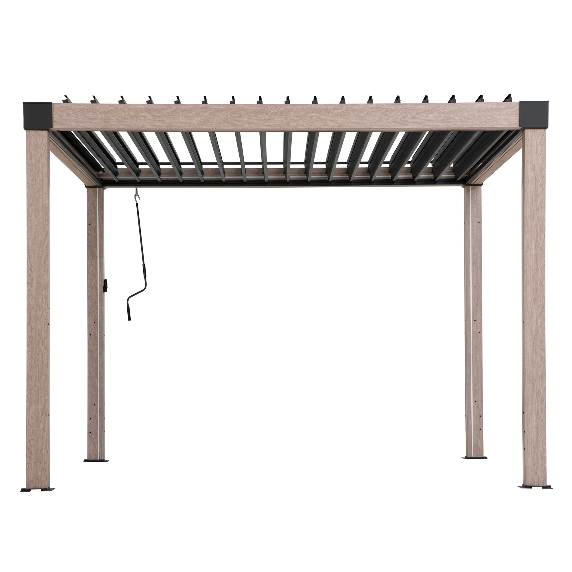 MATTERHORN 306cm x 306cm Beige Steel Multi Pergola with LED Lights - pergola beige