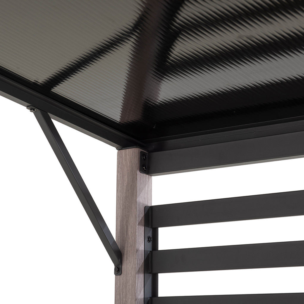 DENALI 252cm x 282cm Gray Steel Hot Tub Pergola - pergola steel roof