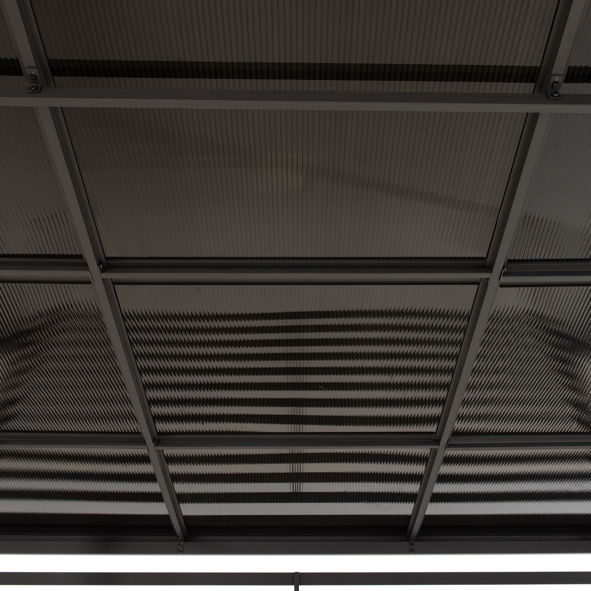 DENALI 252cm x 282cm Gray Steel Hot Tub Pergola - pergola metal roof