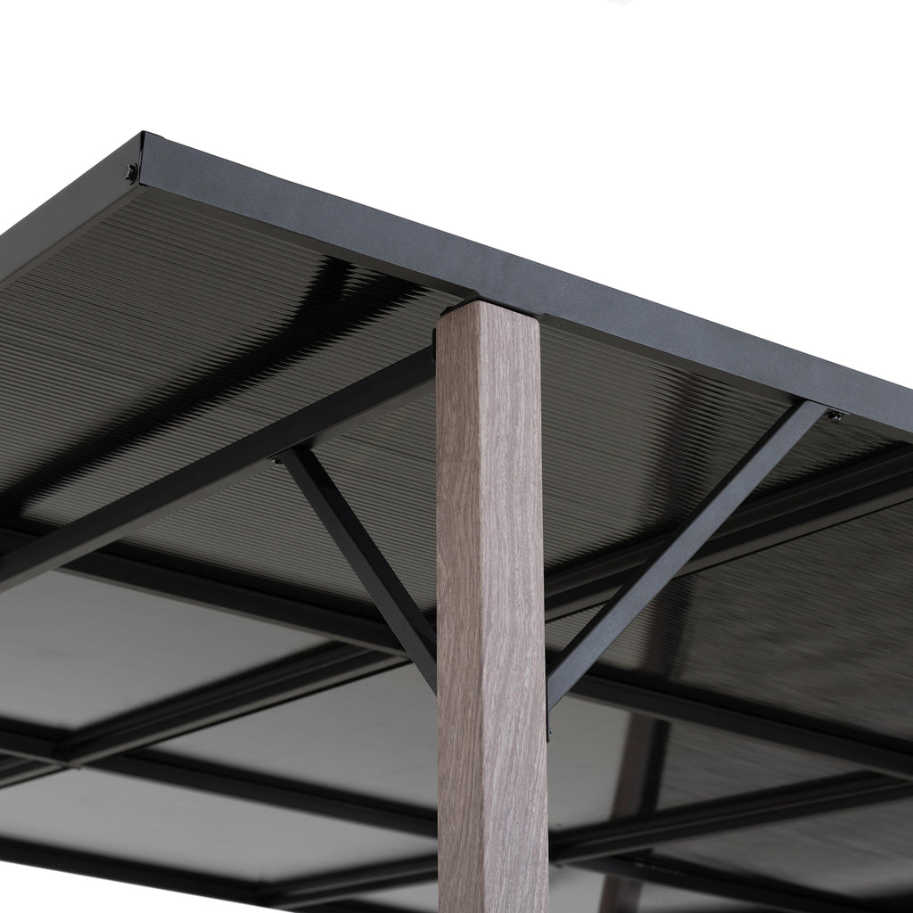 DENALI 252cm x 282cm Gray Steel Hot Tub Pergola - pergola aluminium