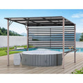 DENALI 252cm x 282cm Gray Steel Hot Tub Pergola - spa pergola