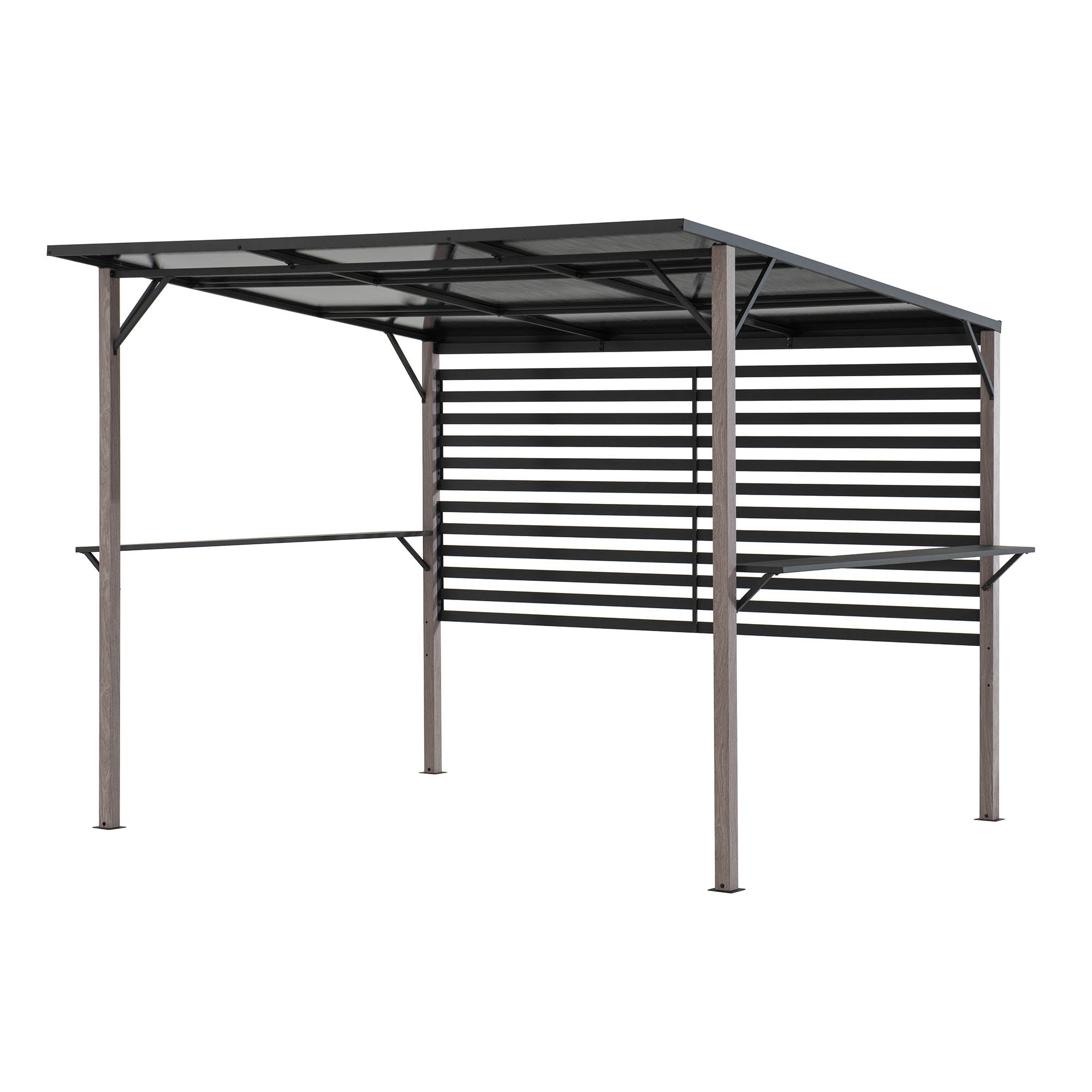 DENALI 252cm x 282cm Gray Steel Hot Tub Pergola - pergola without planning permission