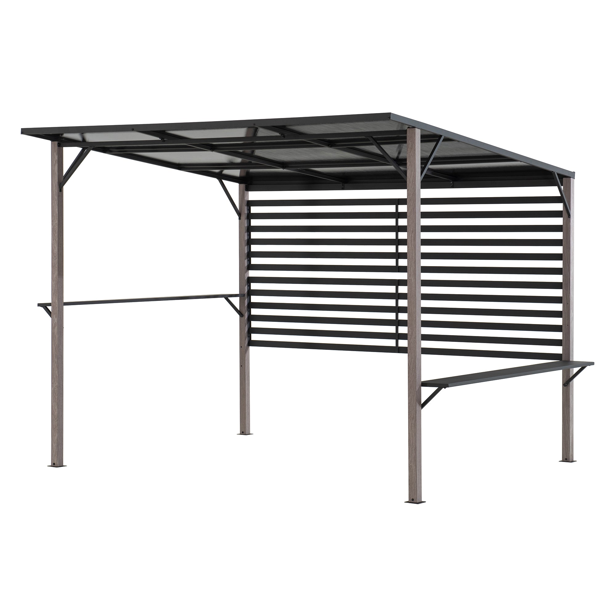 DENALI 252cm x 282cm Gray Steel Hot Tub Pergola - pergola aluminiu terasa