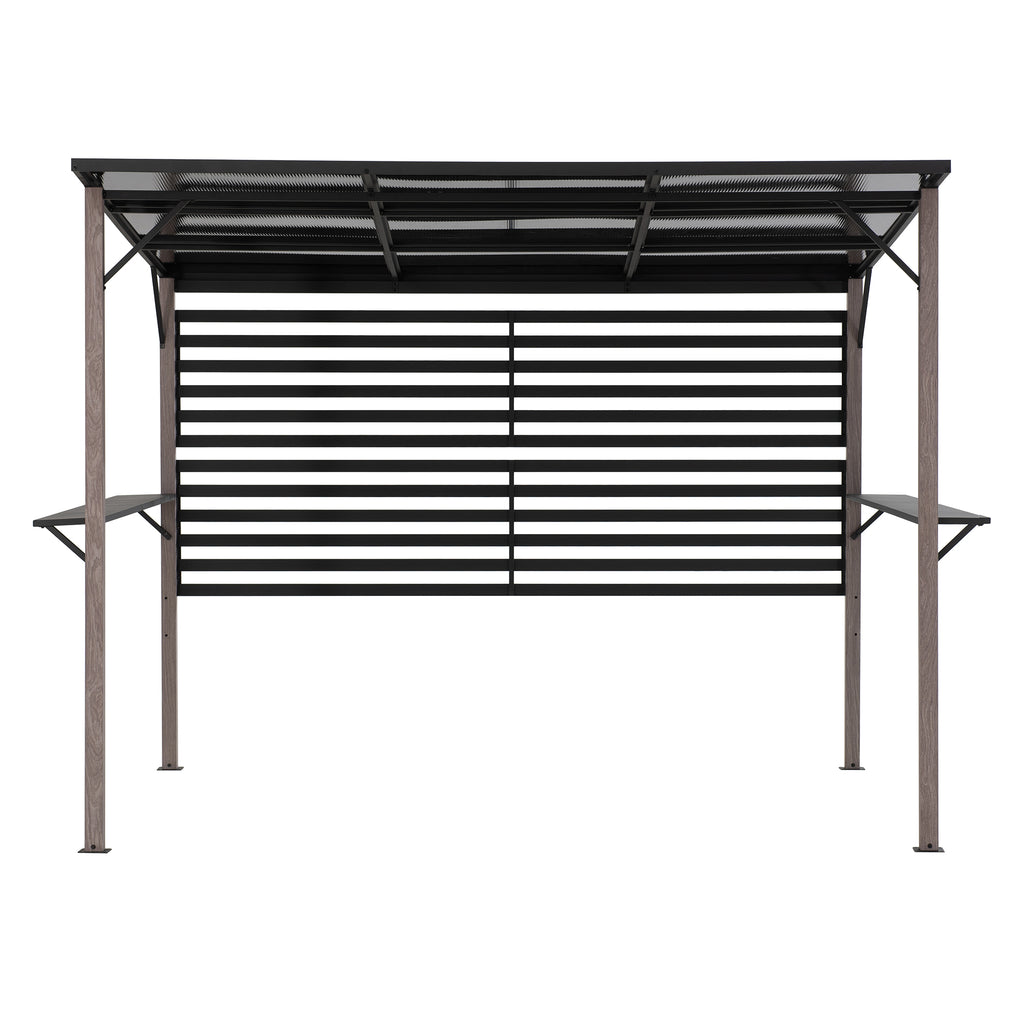 DENALI 252cm x 282cm Gray Steel Hot Tub Pergola - pergola addossata