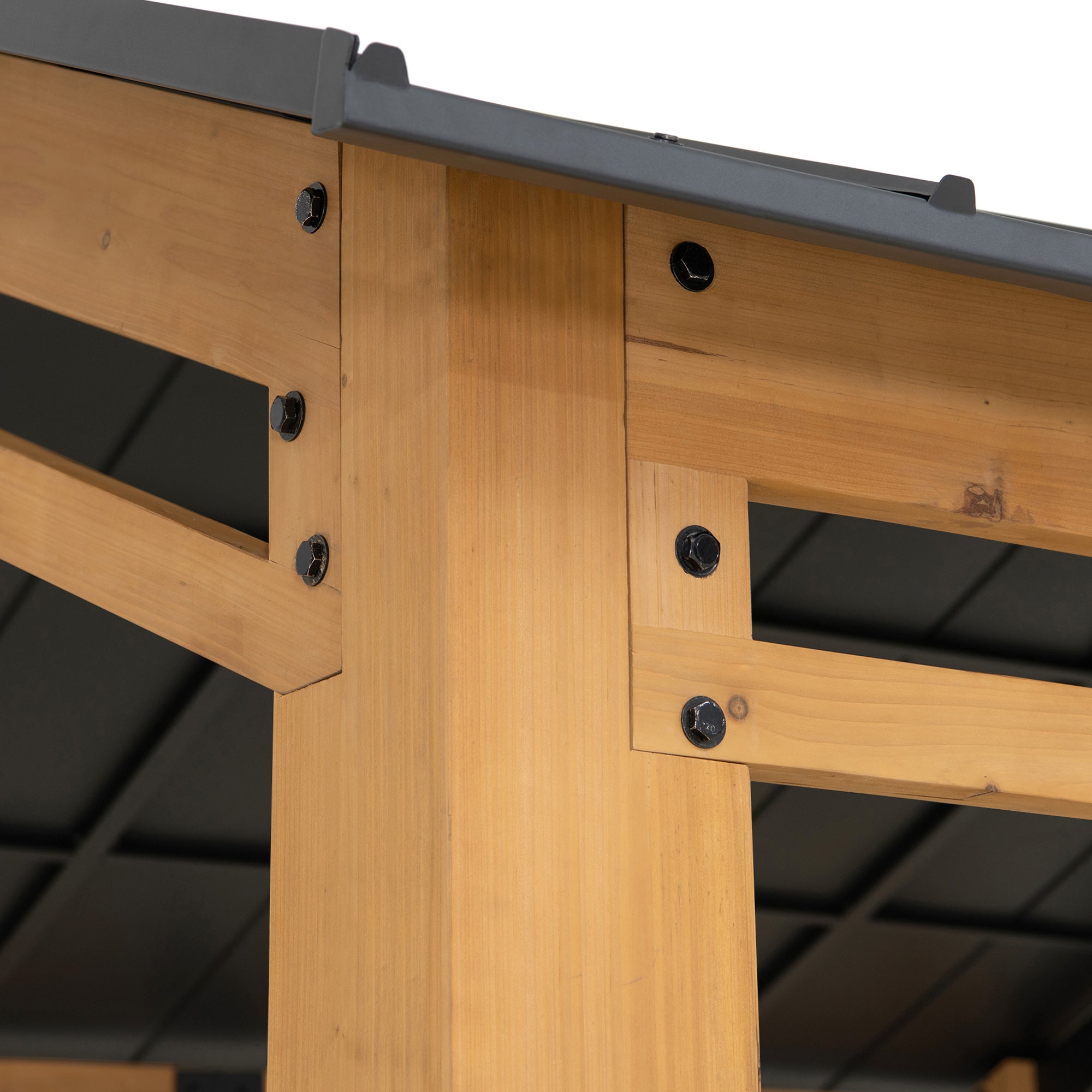 DIRAN 336cm x 603cm Cedar Wood Carport with Anthracite Steel Roof - pergola vs carport