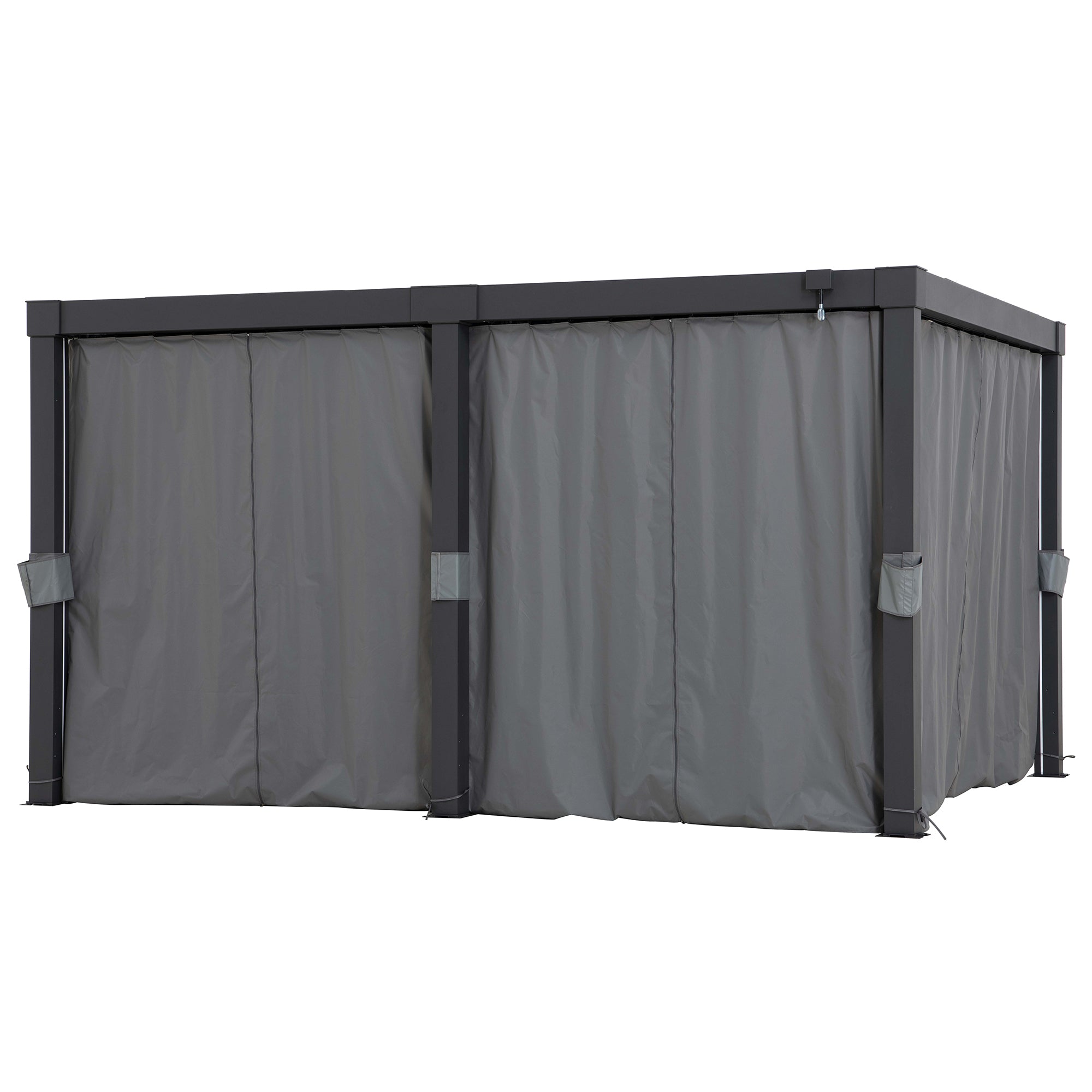 Curtains for Multi Pergola 306cm x 406cm - pergola with privacy wall