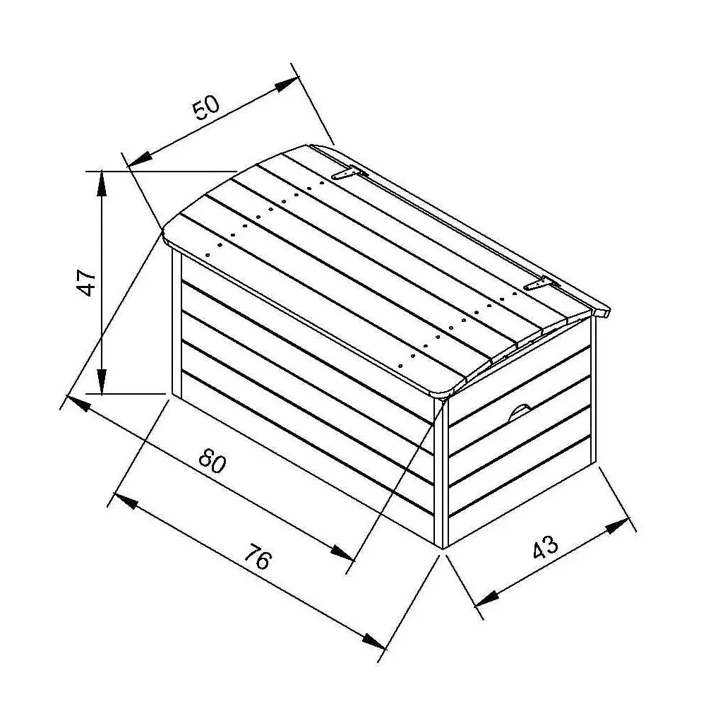 Wooden Toy Box for Kids M034-1 - 80 x 50 cm